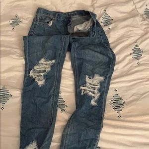 Ripped AE mom jeans